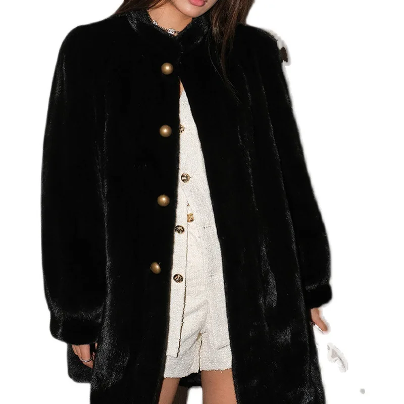 Milieubescherming Nertsenbont Dames Lange Dikke Warme Nertsenjas Damesjas