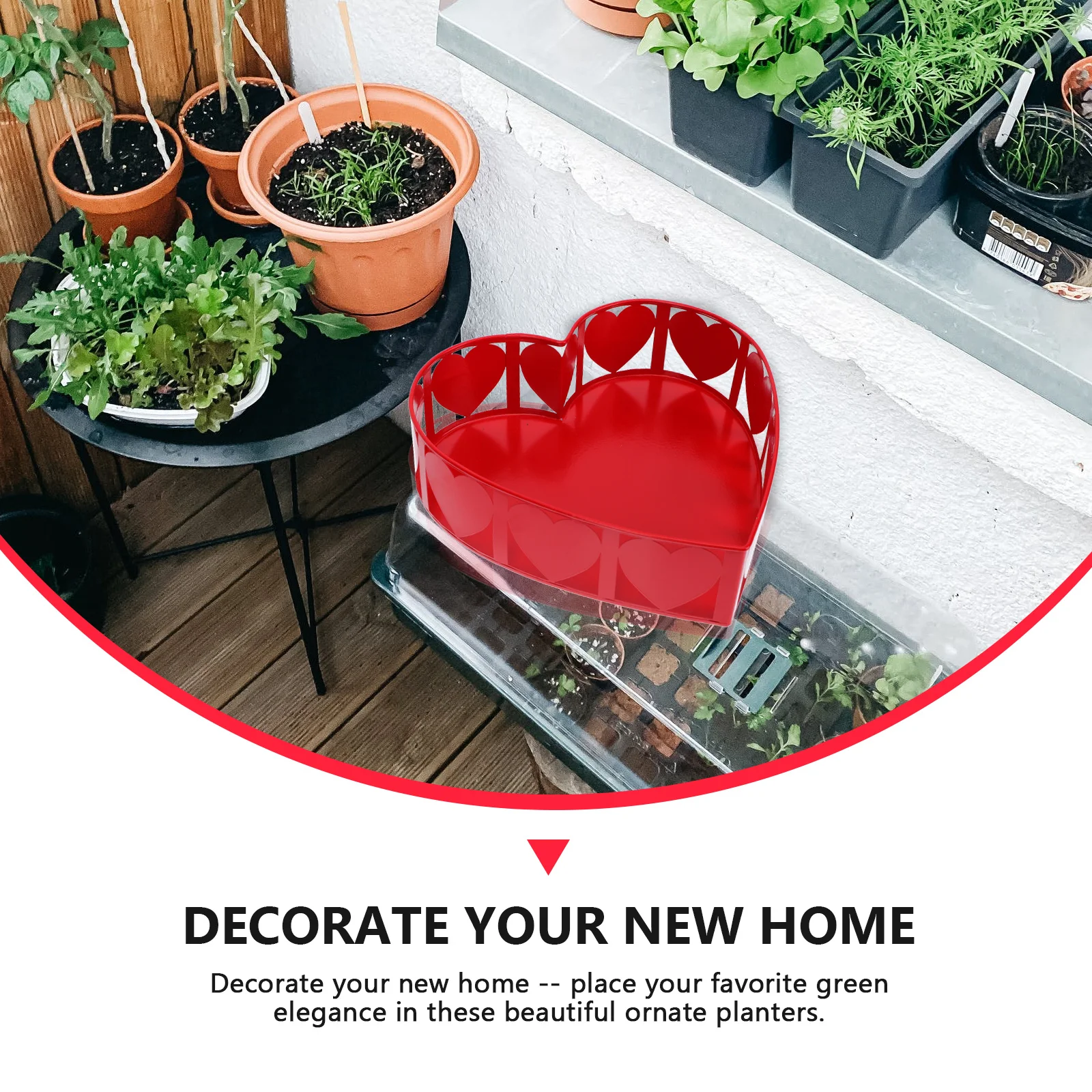 

1Pcs Heart Flowerpot Hollow Design Modern Home Garden Planter Decorative Storage Container Valentine's Day Gift Floral