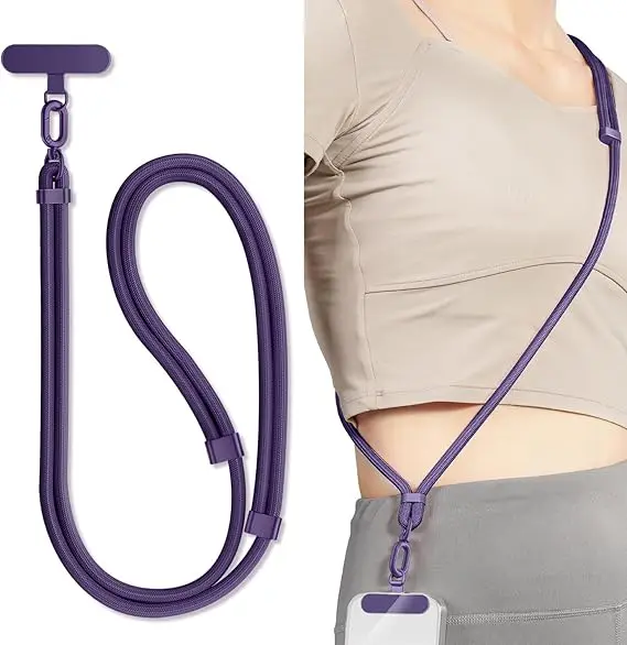 العالمي قابل للتعديل الهاتف الحبل Crossbody قلادة حزام جراب هاتف حبل معلق طويل مع كليب مكافحة خسر دائم وقوي #2