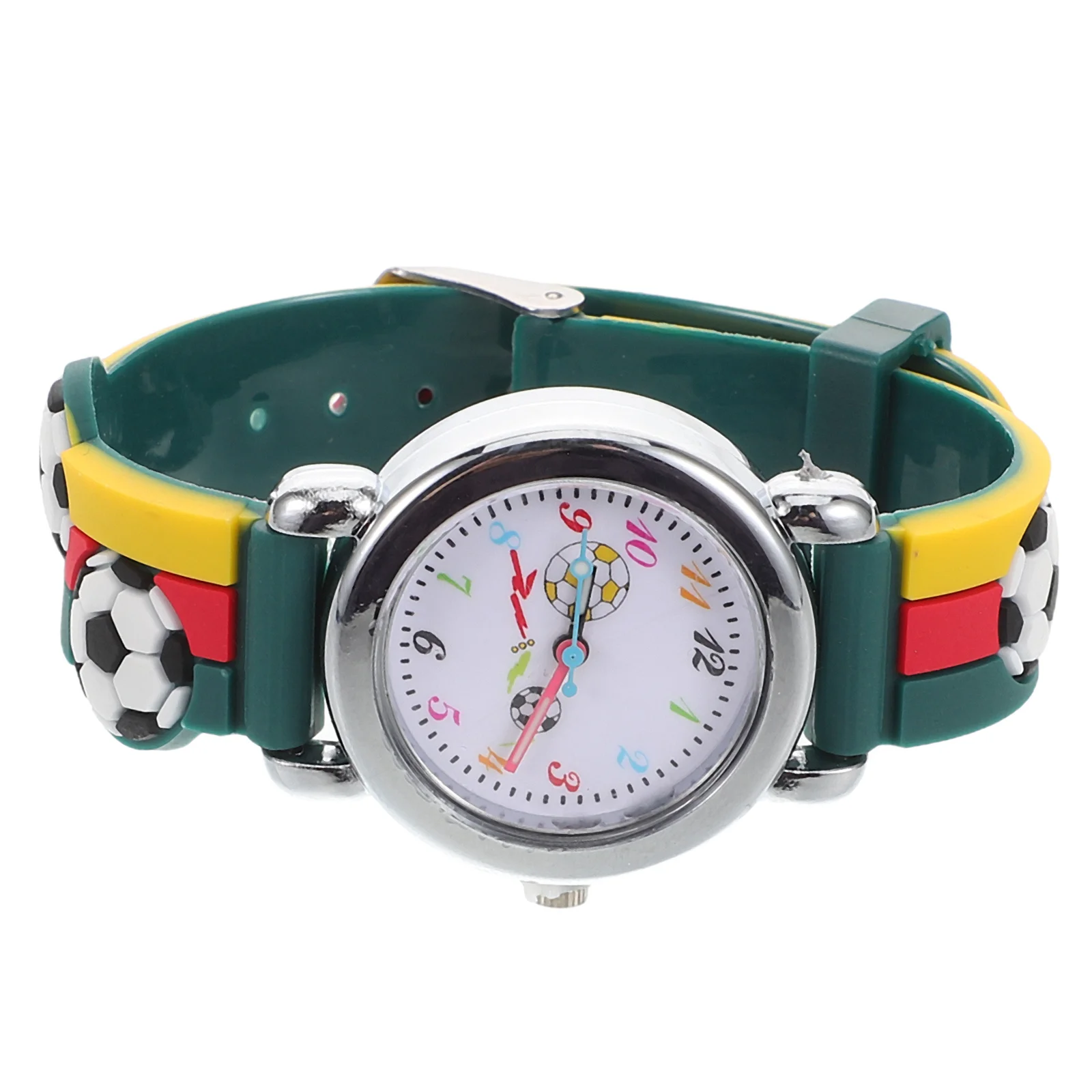 ساعة كرة قدم كرتونية لطيفة لساعة اليد التناظرية الكوارتز المصنوعة من السيليكون الناعم ثلاثية الأبعاد، أداة تعليمية للأنشطة المدرسية الخارجية #1