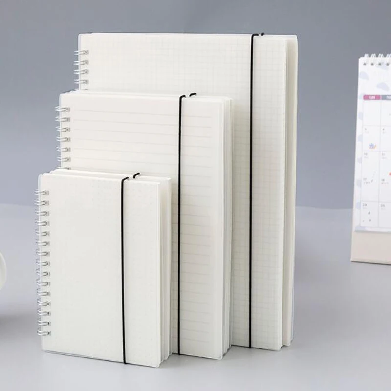 A4/B5/A5/A6/peeling etui z polipropylenu przezroczysta linia pozioma biały papier siatka kropka ręka konto książka pasek notatnik notatnik pamiętnik