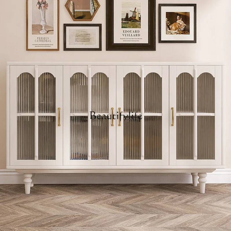 

ld14 French Style Solid Wood Sideboard American Style Storage Entryway Small Apartment Wine Cabinet Vintage