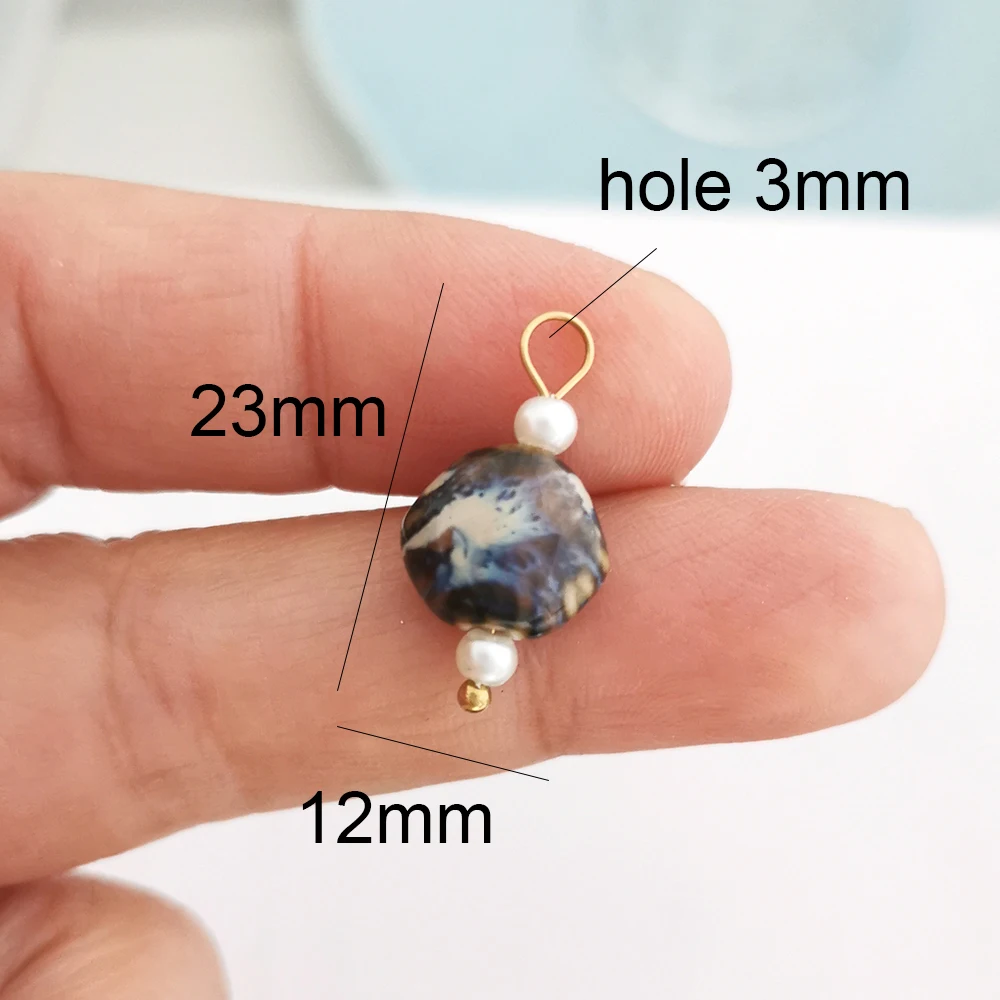 Ceramics Pendant Charm for DIY Jewelry Making