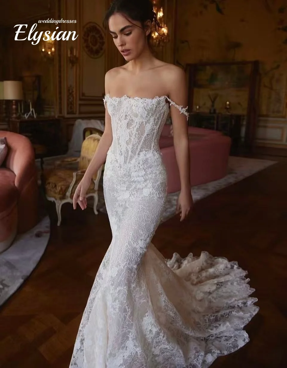 Customized Vestidos 2 En 1 Desmontable Boda Lace Wedding Dress De Novia Corte Sirena Corset Vestido Curvy Alta  Noiva Dresses No