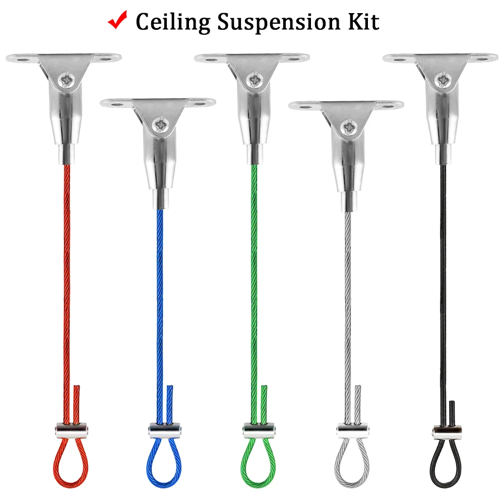 

1PCS PVC 304 Stainless Steel Wire Rope Ceiling Fixing Kit Adjustable Wire Rope 1.5/2mm Ceiling Multi-Purpose Suspension Kit