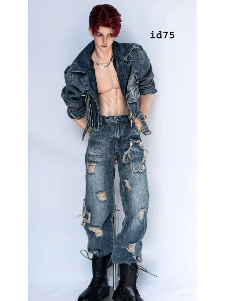 

BJD Doll Clothes For 70cm 73cm 75cm 77cm Doll Uncle Size Dolls Denim Suit Dolls Clothing Accessories(No Doll)