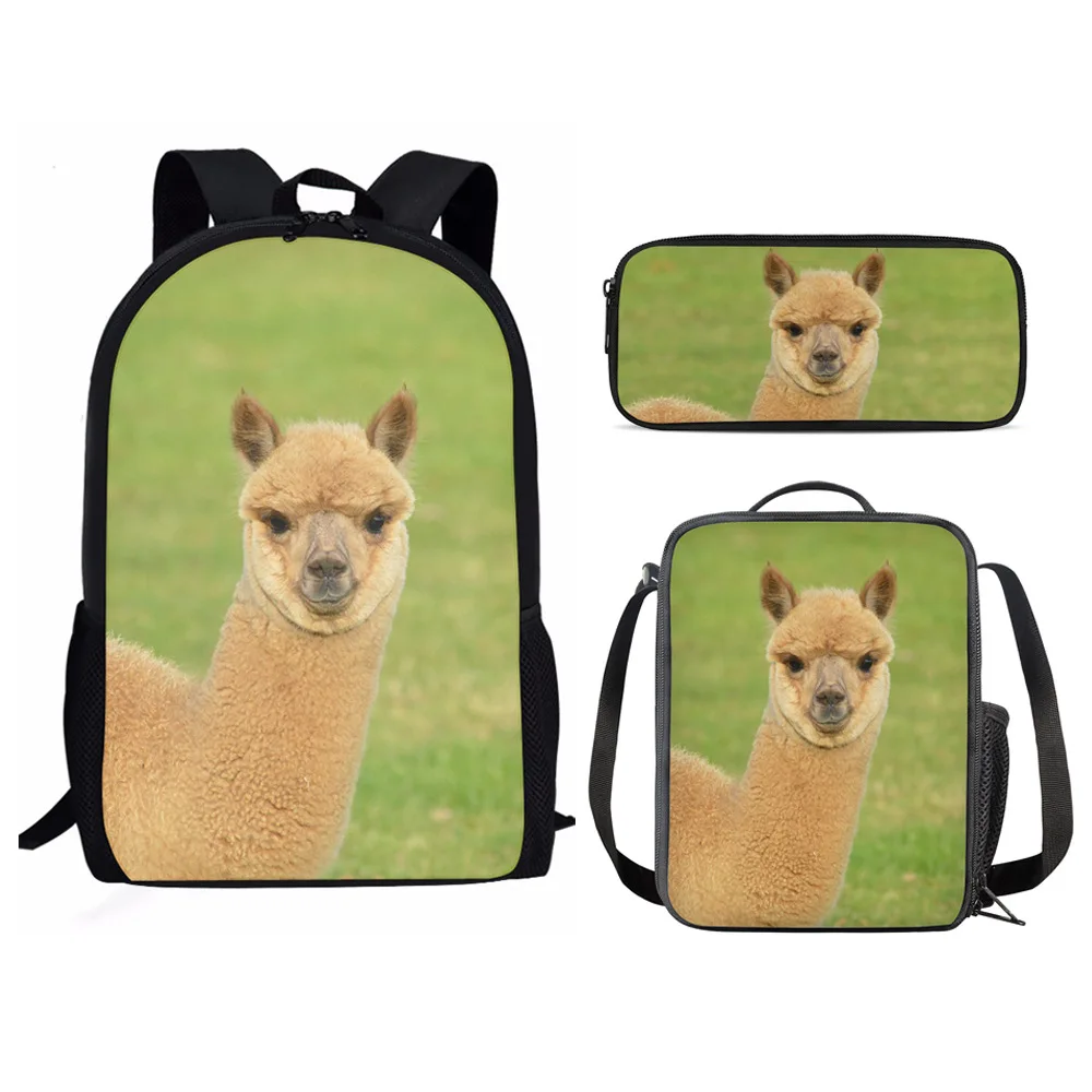 Hip Hop Harajuku Animal Panda 3pcs/Set Backpack 3D Print School Student Bookbag Travel Laptop Daypack Lunch Bags Pencil Case