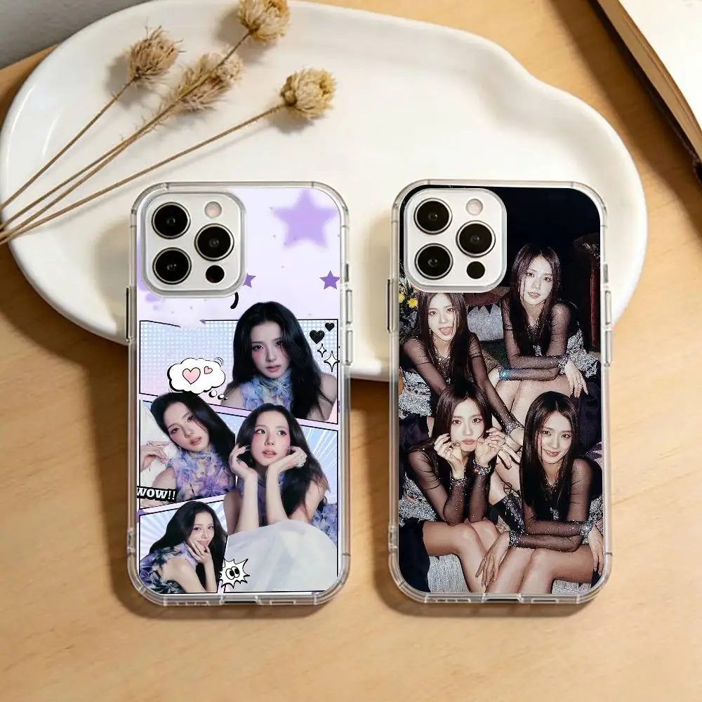 Чехол для телефона с изображением певца K-pop J-JISOO для iPhone 17 16 15 14 13 12 11 Mini Pro Max Plus, прозрачный чехол.