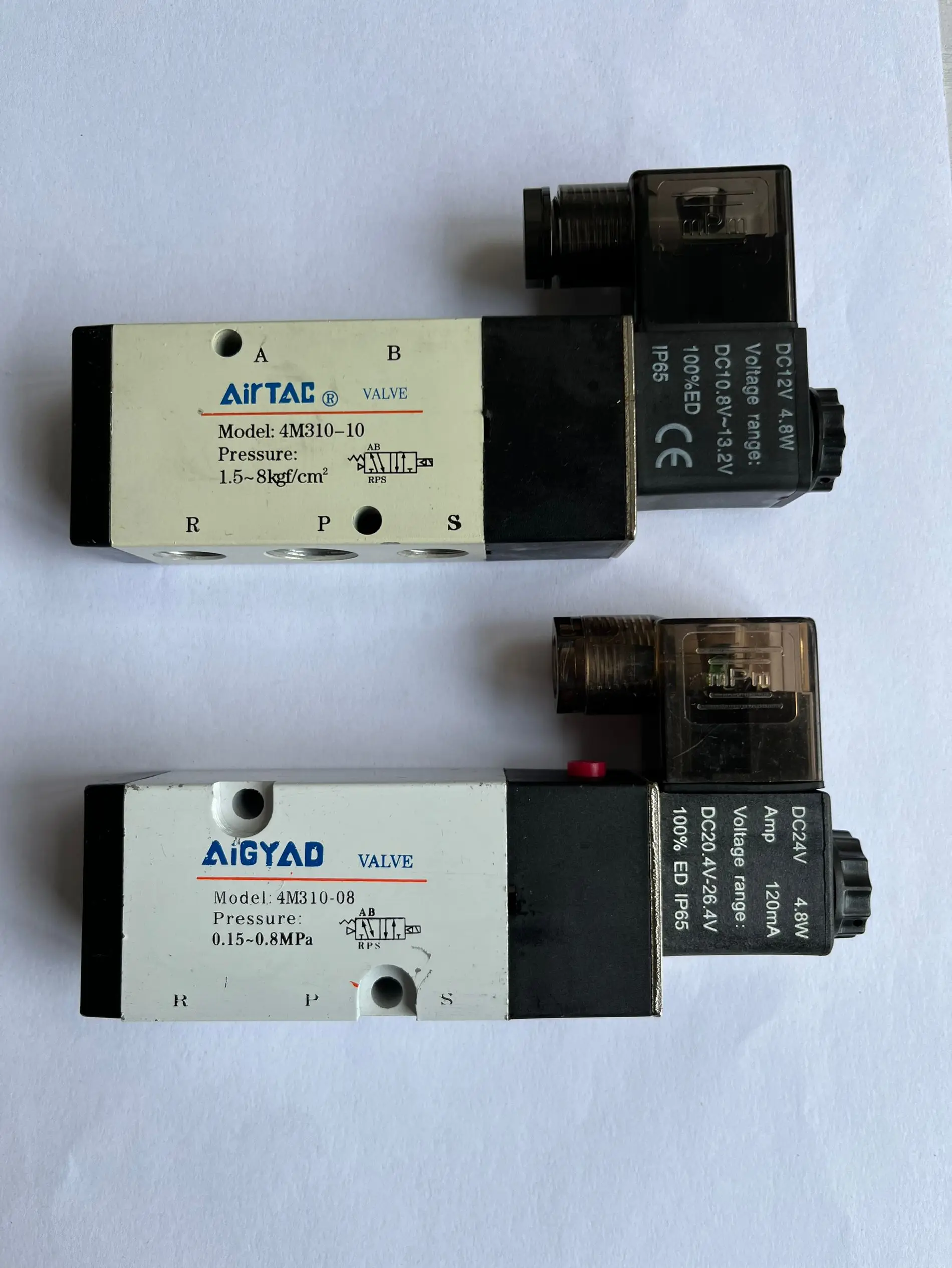 Válvula de aire solenoide 4M310-10, 3/8 "BSP 4M310-08 1/4" BSP 5 puertos 2Pos, única Co 12v 24v CA 110v 220v 4V310-10-DC24V 3/8 NPT,