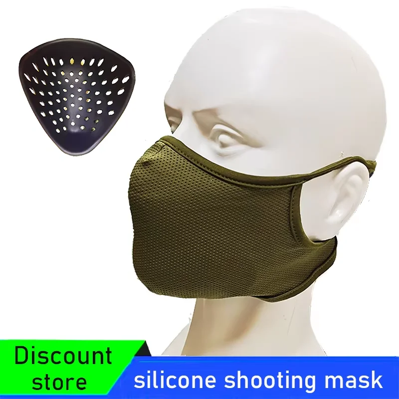 Silikon-Schießmaske, Halbgesichts-Sturmhaube, Atmungsaktiver Jagdschutzschal für Outdoor-Jagd, Schießen, Radfahren