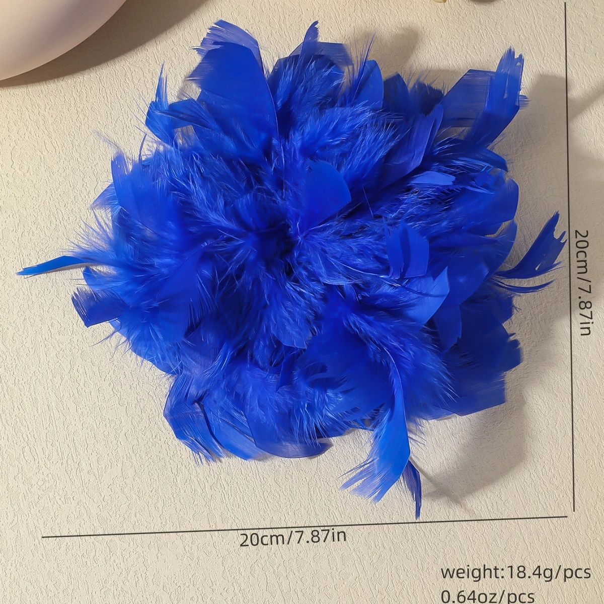 20CM Fashion Exaggerated Feather Flower Large Brooch for Women Lady Luxury Personality Lapel Pins Party Wedding Clothing Jewelry