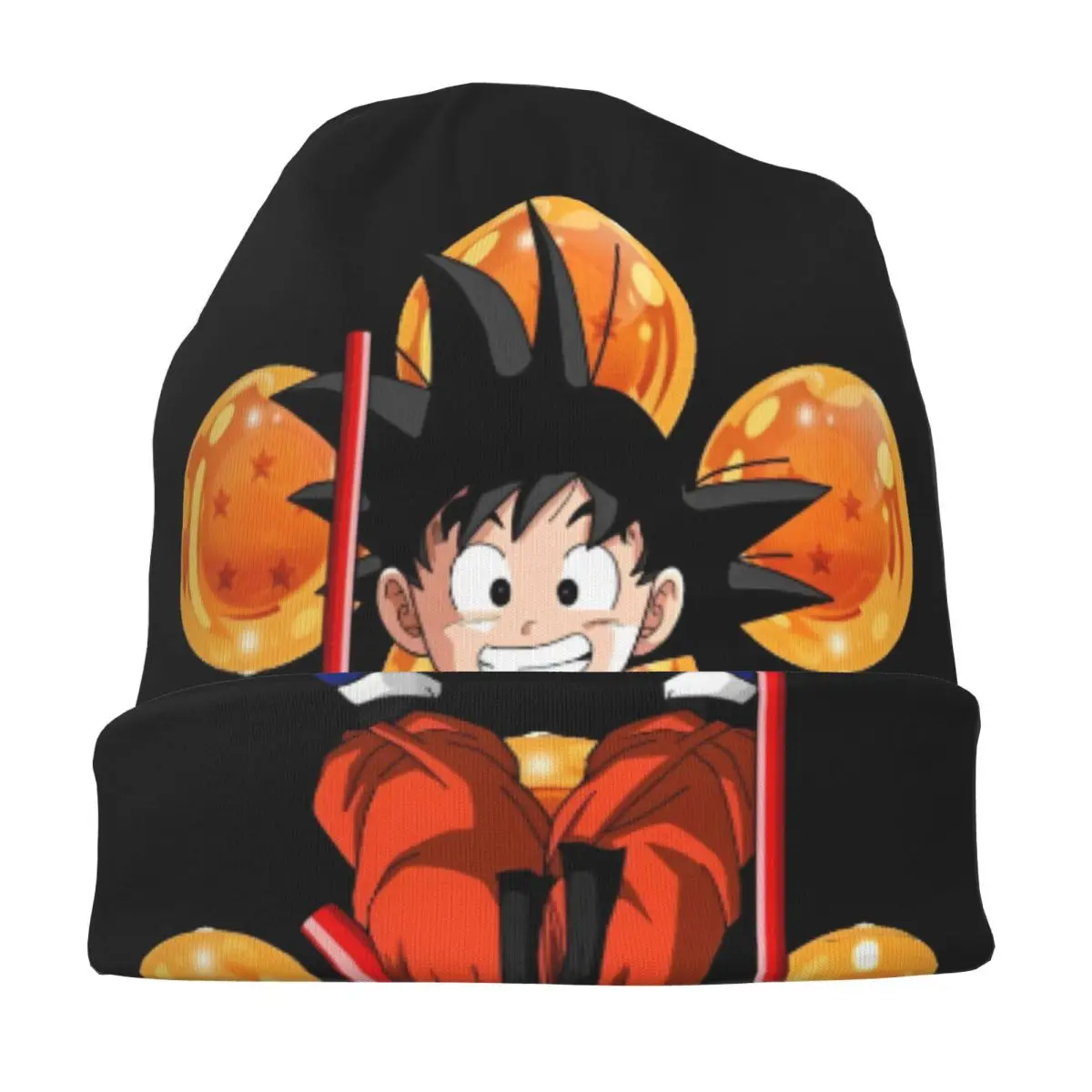 Stylowa czapka beanie z dzianiny Dragon Ball DragonBall Anime, idealna na jesień i zimę, ciepła czapka dla mężczyzn, idealna dla osób po chemioterapii.