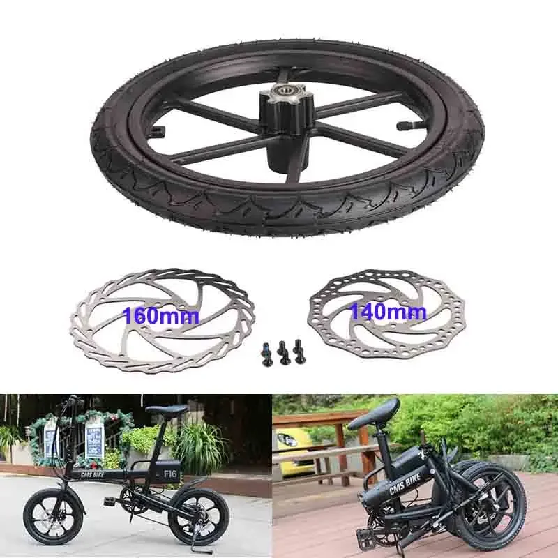

16x1.75 Tires Disc Brake 16 Inch Wheels with Aluminum Alloy Rim for Electric Scooters E-bike Folding Bicycles Accessories