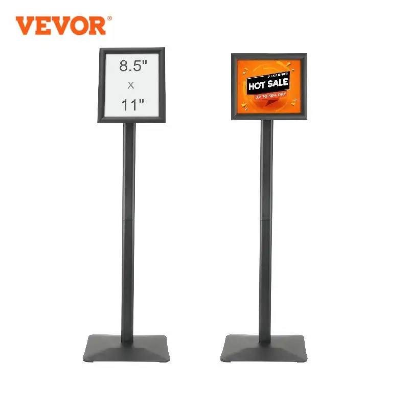 VEVOR Pedestal Sign Holder Vertical and Horizontal Adjustable Poster Stand Heavy-Duty Floor Standing Sign Holder for Outdoor