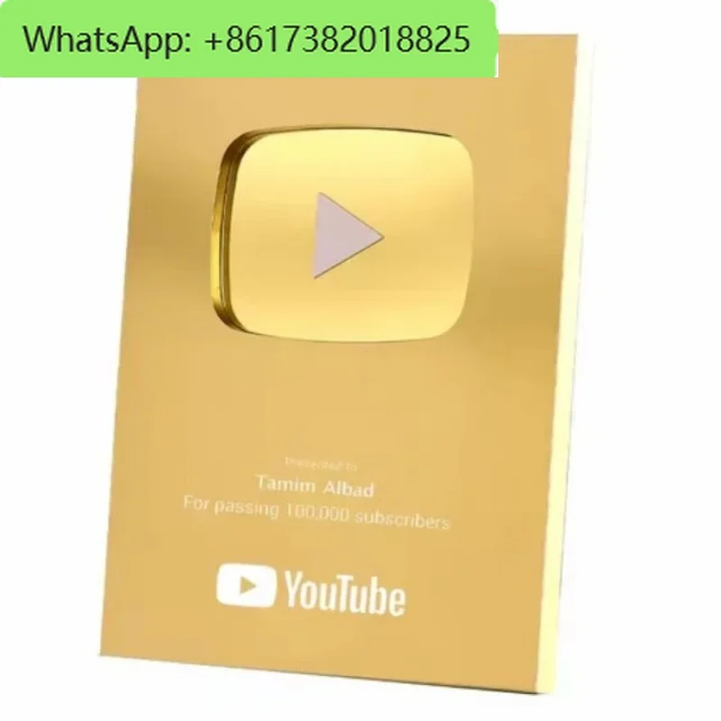 يوتيوب اللعب زر الفضة الذهب يوتيوب ميدالية الجدار الديكور المشاهير الإنترنت