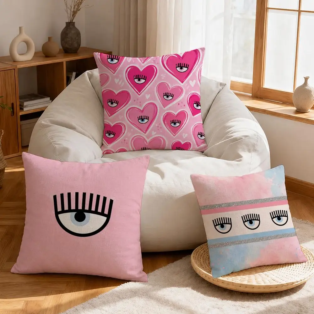 Brand Chiara Ferragni Cushion Cover Linen Anti-Mite Antibacterial Cushion Cover Invisible Zipper Sofa Decor