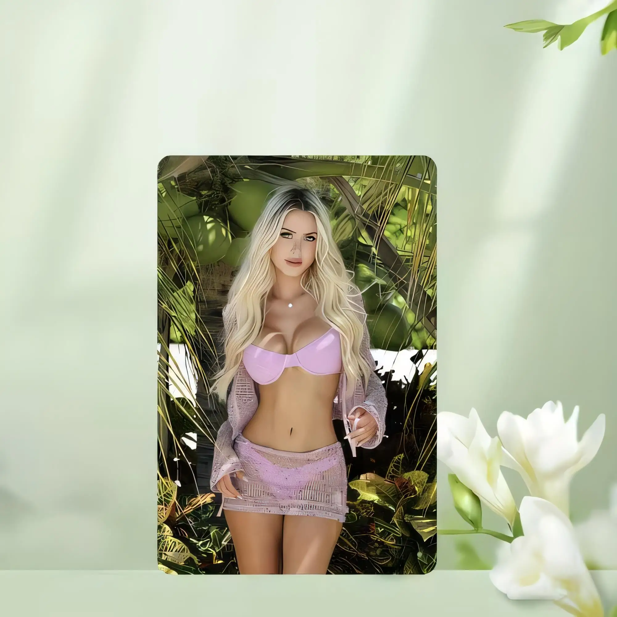 Tin Sign Sexy Blonde Woman in Purple Lingerie Vintage Posters Metal Wall Art for Bedroom Bar Club Home Decor Plaque   Retro Chic