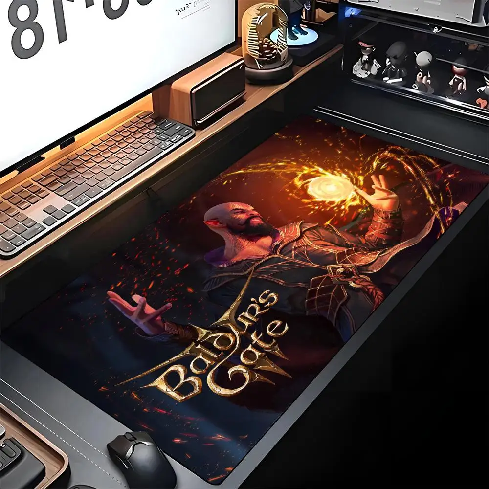 

Baldurs Gate 3 Mouse Xxl Pad Edge Big Gaming Locking Computer Gamer Large Rubber Art Mousepad Laptop Desk Mat