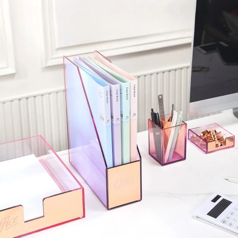 

Офисная папка-органайзер, акриловый настольный держатель для файлов, студенческий экзамен, коробка для хранения бумаги, вертикальная стойка для документов