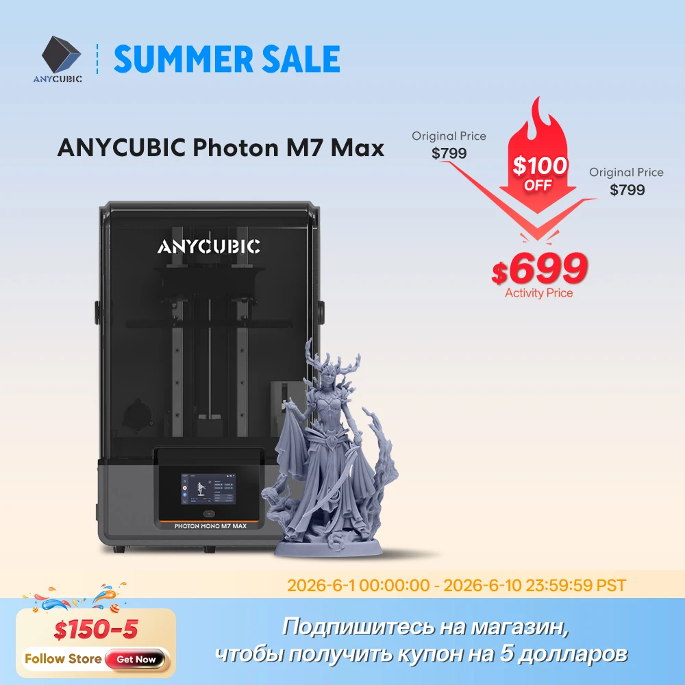 

ANYCUBIC Photon Mono M7 Max LCD 3D Printer With 13.6" 7K high-definition screen LighTurbo 3.0 UV Resin 3D Printing