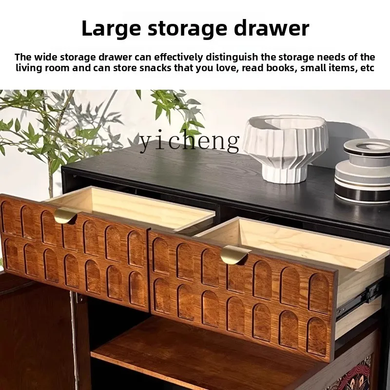 

LSL French Retro Solid Wood Entryway Living Room Wall-Mounted Storage Cabinet Vintage Style Storage Cabinet