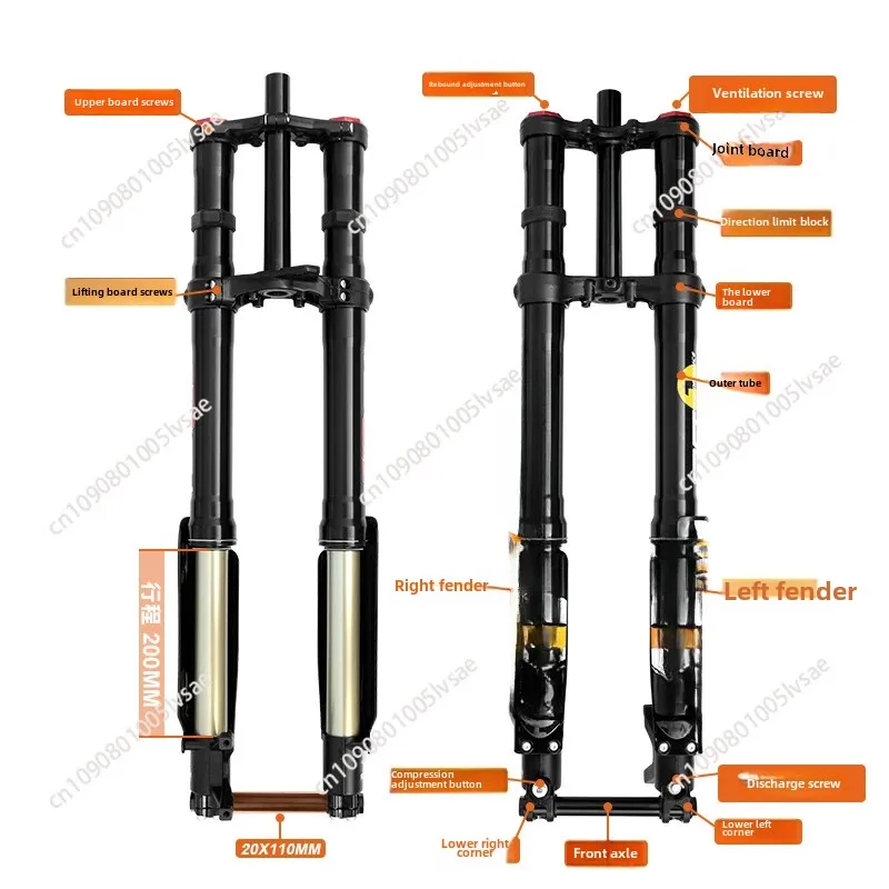 Off-road vehicle front fork DH motorcycle hydraulic front fork suitable for Qiulong SURRON downhill bicycle reverse fork