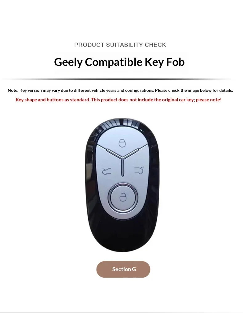 Schutzhülle für Autoschlüssel aus Zinklegierung, geeignet für den Schlüsselanhänger des Geely GEOME Galaxy Light Star Wishes 2025 Exploring Youth Edition. – Detail 3