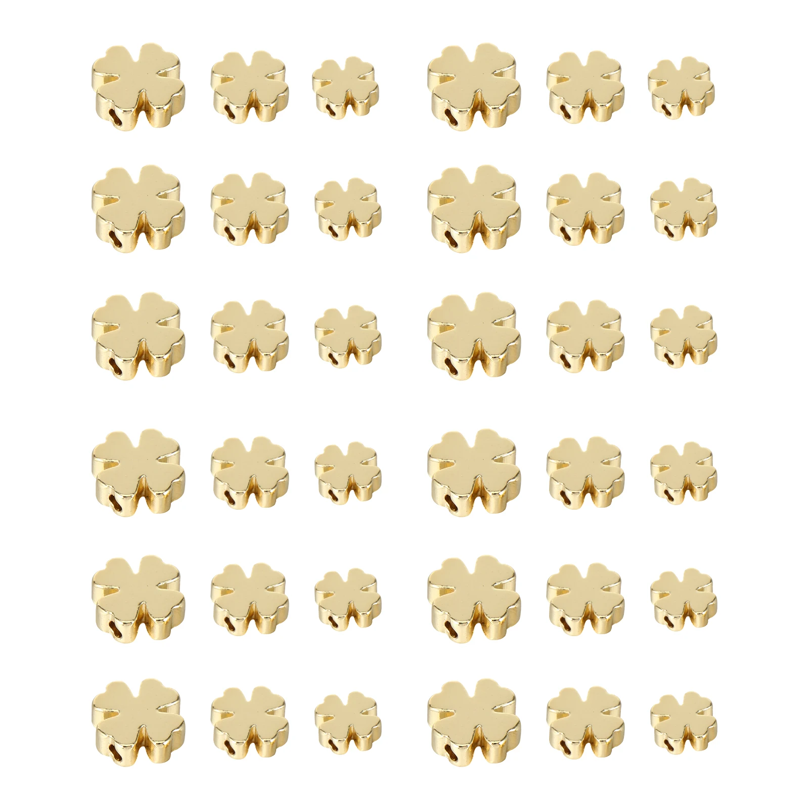 

60pcs Four Leaf Beads DIY Jewelry Making Spacers Decorative Craft Accessories for Kids Sensory Stringing Counting