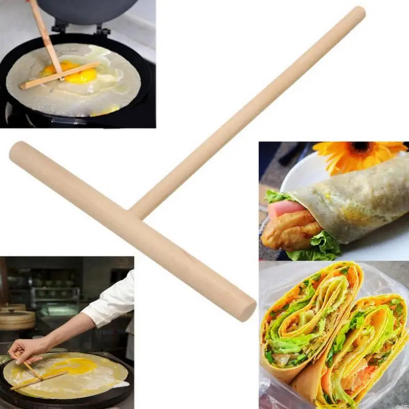 Crepe Maker Pancake Batter Wooden Spreader Stick Home Kitchen Tool Kit DIY Cake Baking Pie Tools Hogar Cocina Home