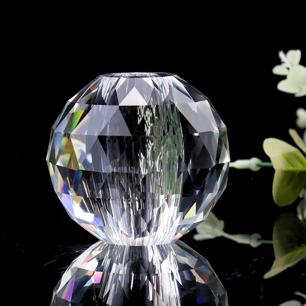 6cm Crystal Faceted Ball Glass Suncatcher Ball Hanging Ornament  Beads Spacer Chandeliers Wedding Decor Paperweight Centerpiece