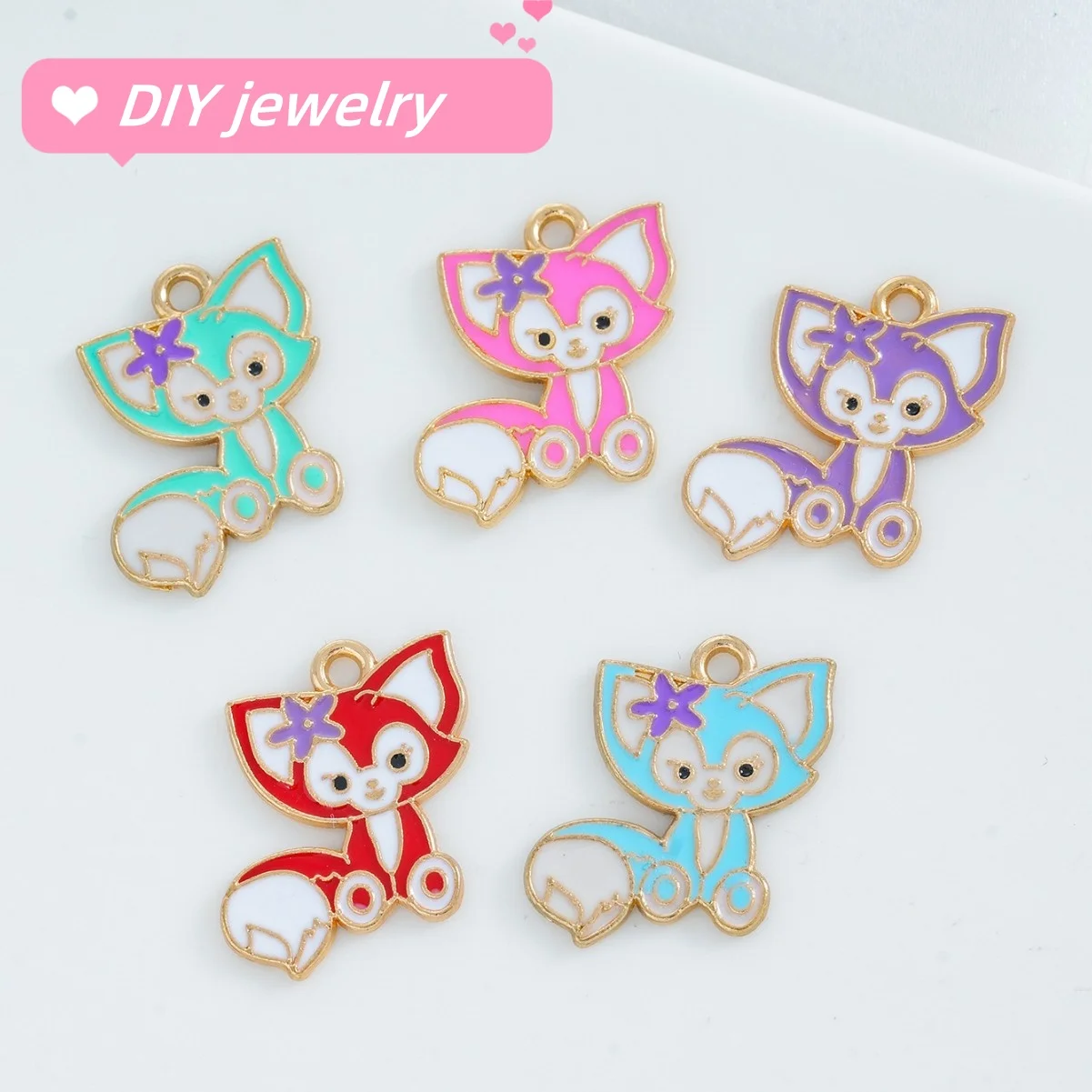 

Disney cute fox Lingnabel DIY alloy cartoon accessories pendant bracelet keychain and other decorative pendants bulk wholesale