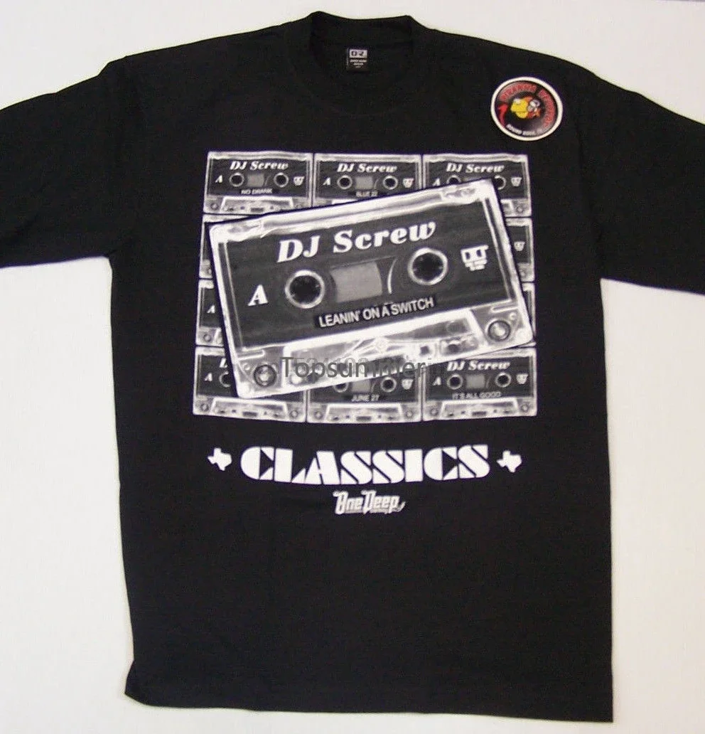 

Dj Screw Tape Classics Black Shirt Small-4Xl Screen Printed Piranha Records