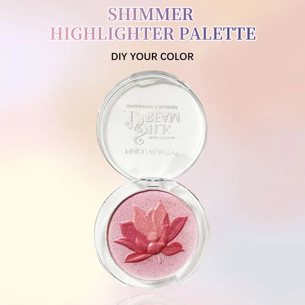 Matte Lotus Reliëf Poeder Blush Waterdichte Multifunctionele Parelmoer Highlight Oogschaduw Natuurlijk Multifunctioneel