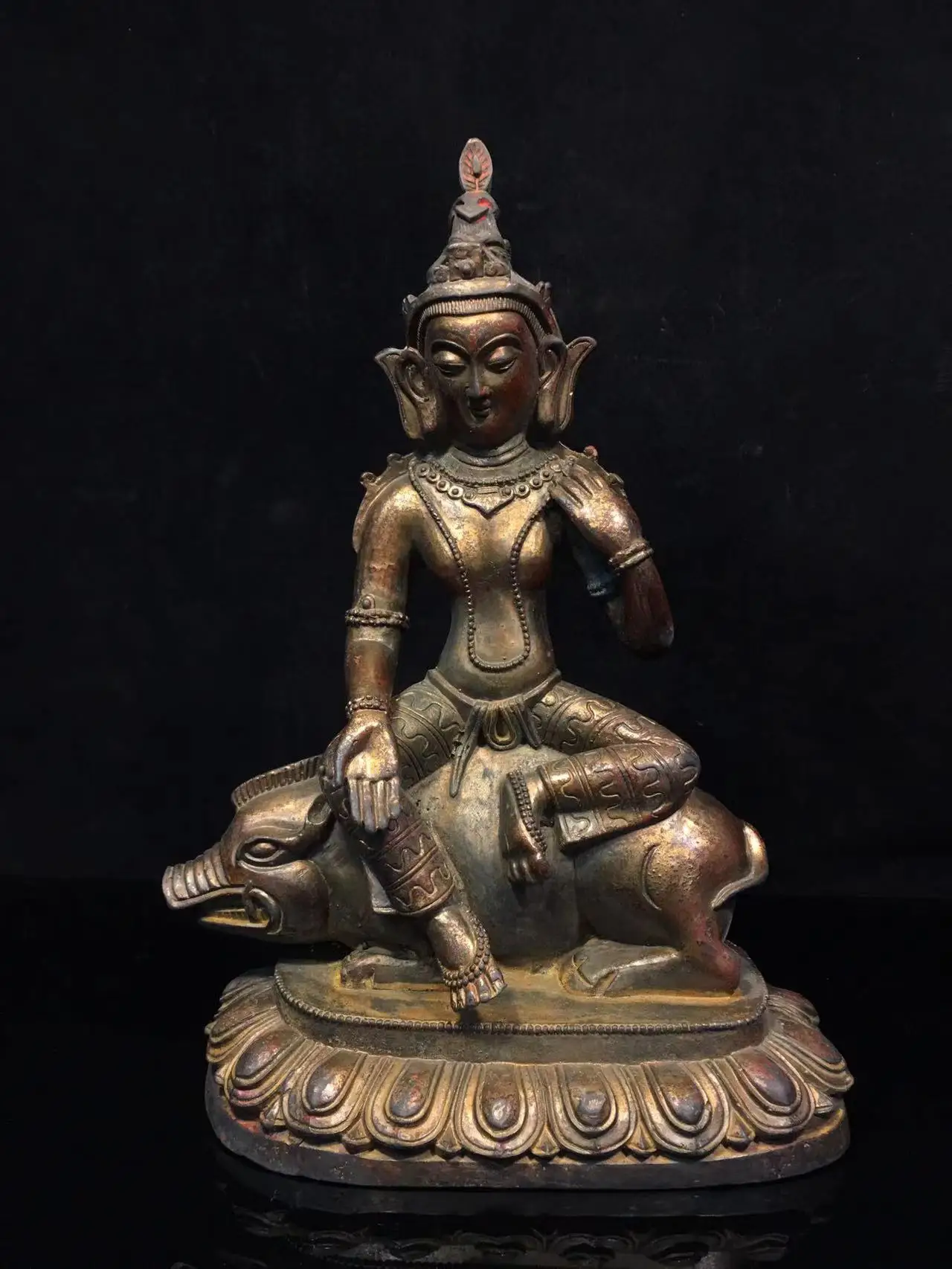 Old Qing Dyansty copper  Mo li zhi tian Buddha statue,Handmade