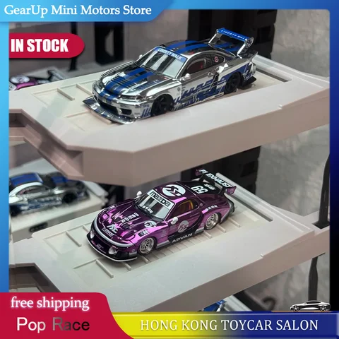 In Stock Pop Race 1:64 LBWK LB Super Silhouette Nissan S15 Silvia Mazda RX7 FD3S Hong Kong Toycar Salon Car Model Toy PopRace