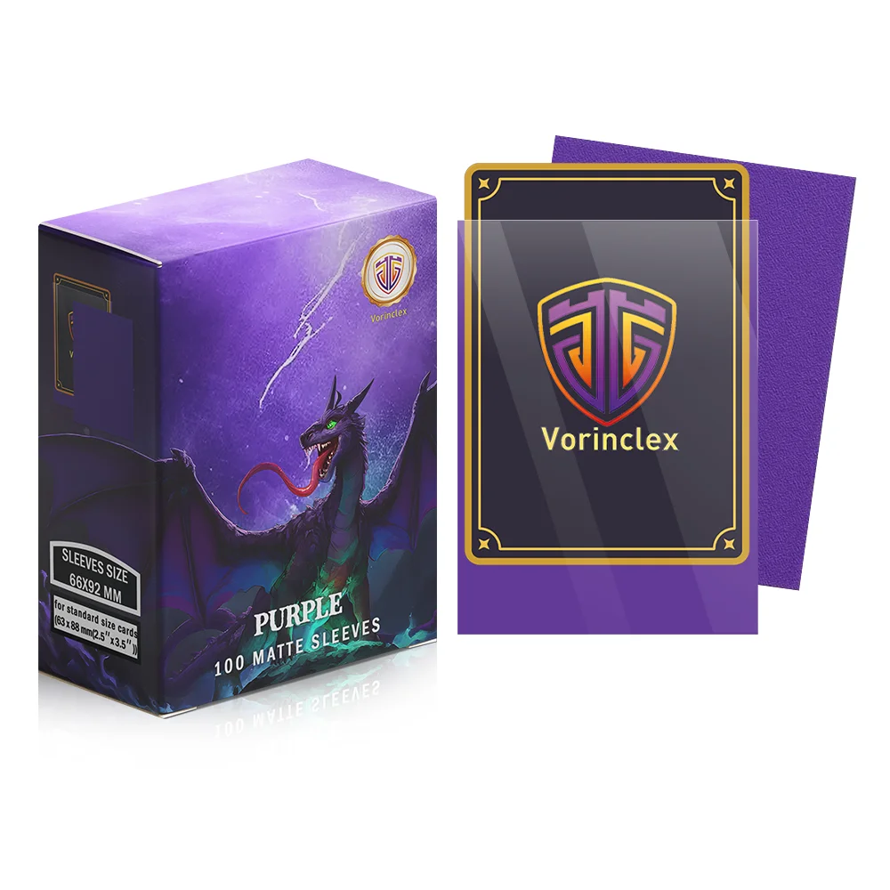 

【vorinclex】100 PCS 66x92mm Standard Size Dragon Shield Matte Card Sleeves for MTG/PKM/YGO/TCG Board Game Cards Slevees(purple)