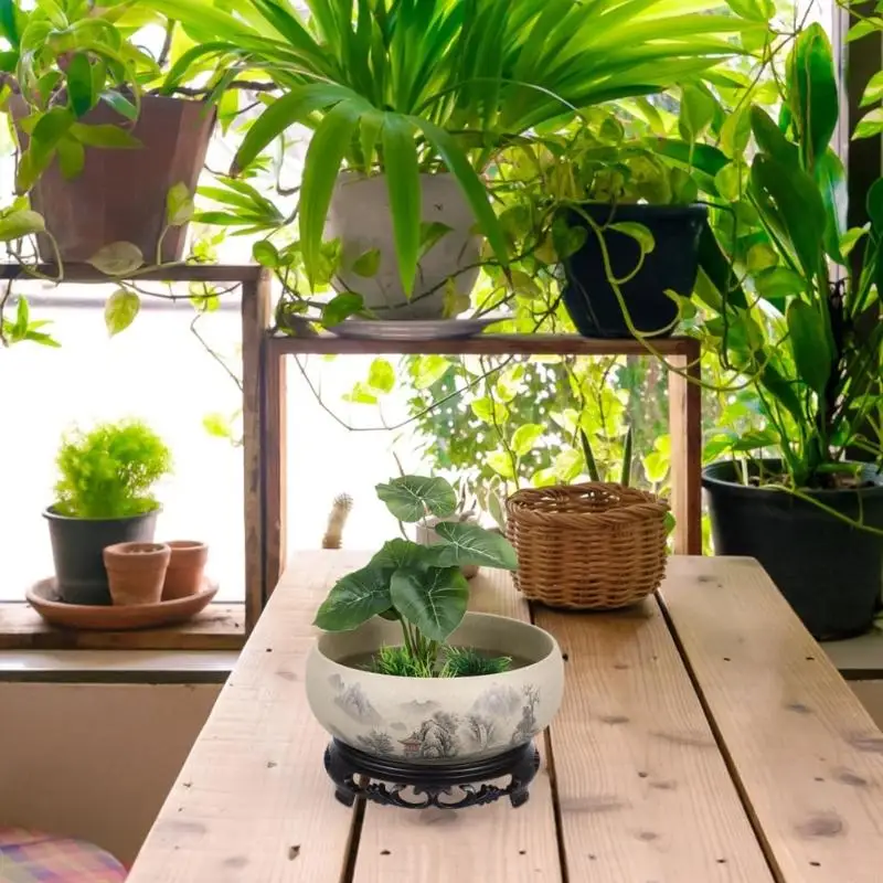 

Artistic Ceramic Flowerpots With Watercolor Pattern Natural Materials Suitable For Balcony Garden Y5GB