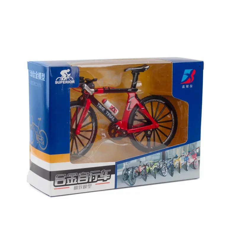 Modèle de vélo en alliage moulé sous pression pour enfants, vélo de montagne, jouet de course de doigt en métal, jouets de collection de simulation de route de courbure, 1:8