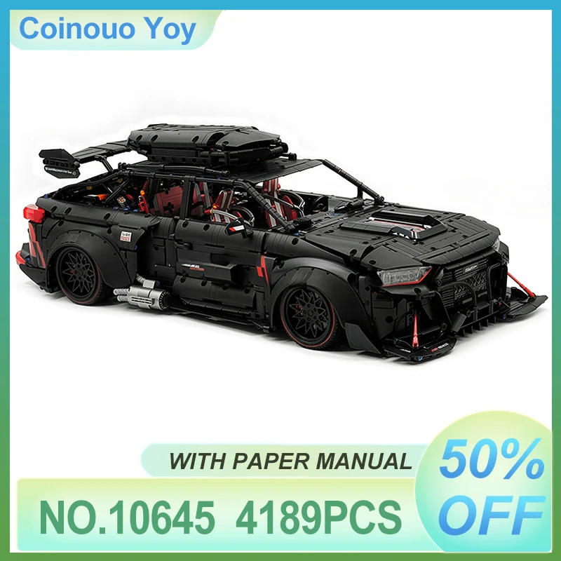 

New GULY 10645 MOC Technical 1:8 Sports Vehicle RS6 Building Blocks Bricks Assembly Model Puzzle DIY Toys Boy Birthday Gifts Kid
