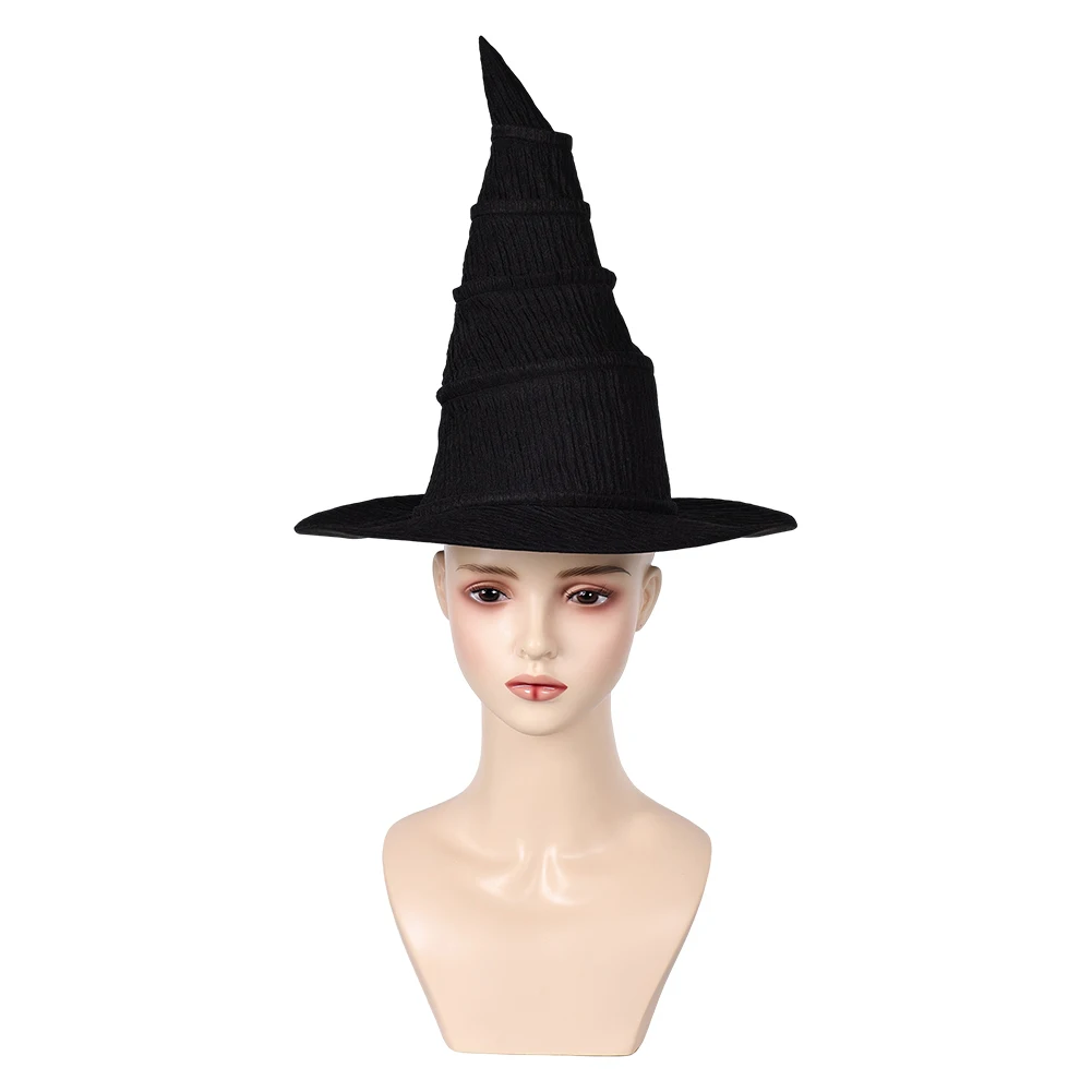 Wicked Witch Elphaba Cosplay Fantasia Costume Disguise for Women Black Cloak Hat Witch Adult Halloween Carnival Roleplay Suit