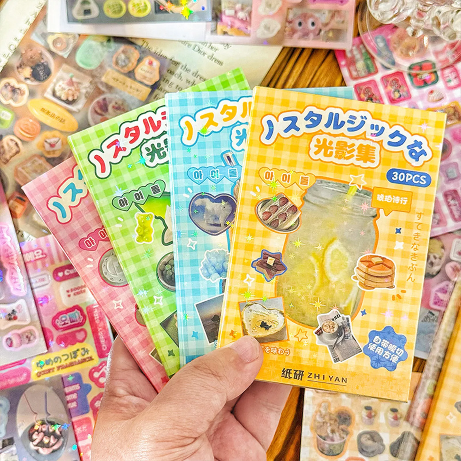 30 قطعة خمر الرجعية سجل القصاصات كتاب ملصق كعكة ميلك شيك متعددة الوظائف سكرابوكينغ مجلة ملصق كتاب للهاتف Crafts بها بنفسك الحرف #1