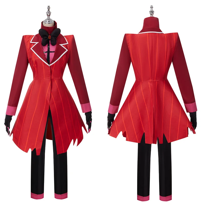 Alastor Hazbin Cosplay Kostuum Hete Duivel Radio Demon Uniform Stropdas Handschoenen Volwassen Vrouwen Halloween Kerst Carnaval Volledige Set