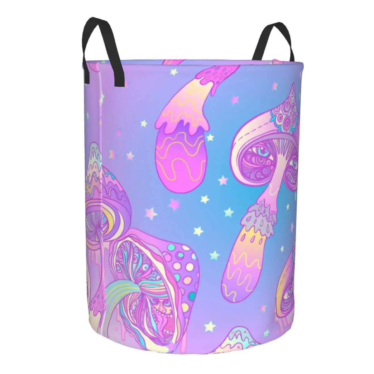 Psychedelic Magic Mushrooms Pattern Laundry Hamper Large Clothes Storage Basket Toy Bin Organizer for Boy Girl