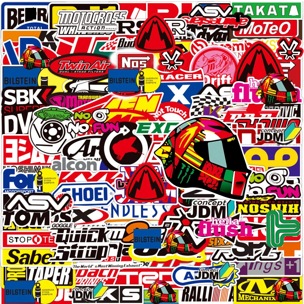 10/50/100/200 قطعة سيارة سباق باردة JDM الكتابة على الجدران ملصقات مقاوم للماء Skateboard بها بنفسك لوح التزلج خوذة الهاتف دراجة نارية الكرتون مائي اللعب #1