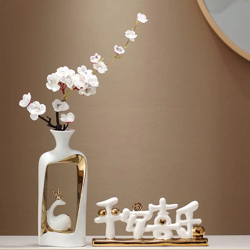 New Chinese TV cabinet, living room ceramic vase ornament, high-end atmosphere, high-grade entrance furniture, home decoration