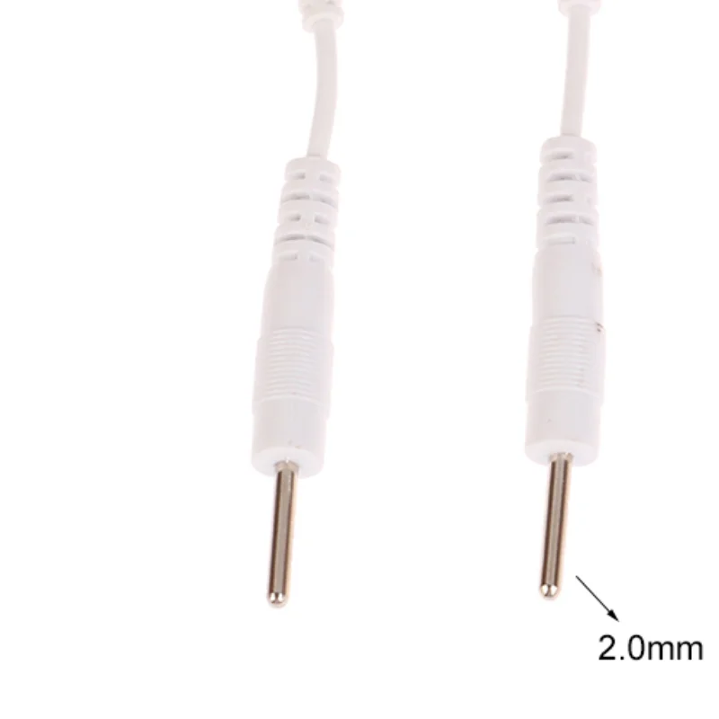 2PCS Electrode Lead Wire Connecting Cables Plug 2.0mm Snap 3.5mm Male connector cable Use For Tens/EMS Massage Machine Device