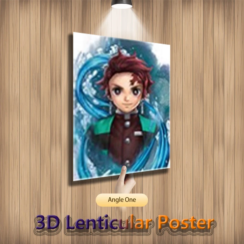 Demon Slayer Tanjirou Inosuke Zenitsu Nezuko Anime 3D Lenticular Posters Art Print For Room Decor (Without Frame)