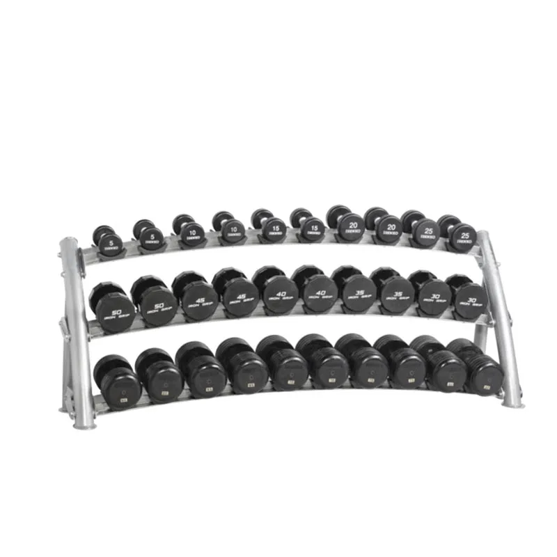 

Heavy Steel Dumbbell Rack Loaded 3 Tier Dumbbell Rack for Rubber Hex Dumbbells