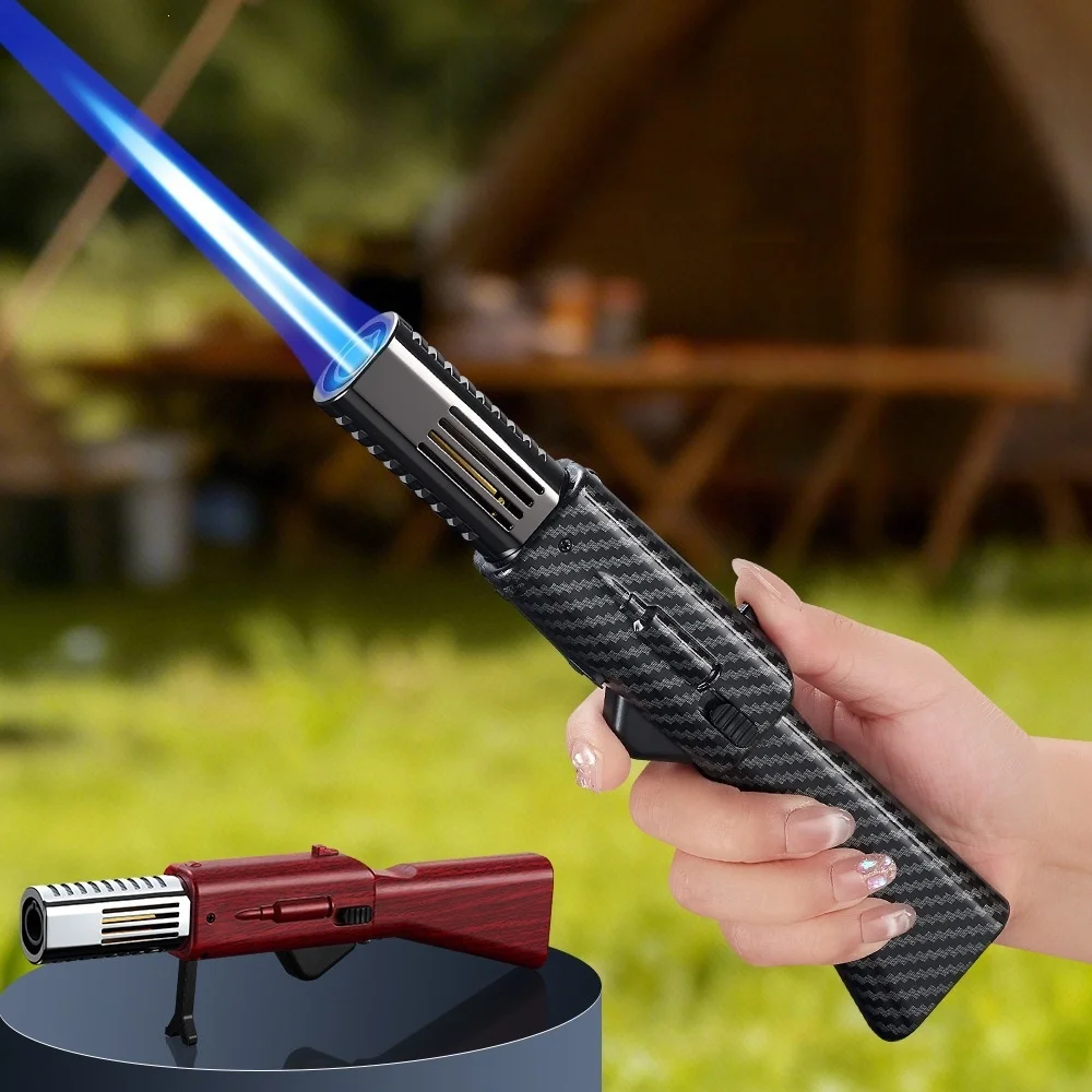 

New High Temperature Foldable Bracket High Pressure Direct Charging Powerful Flame Spray Gun 360 Angle Extended Handle Lighter