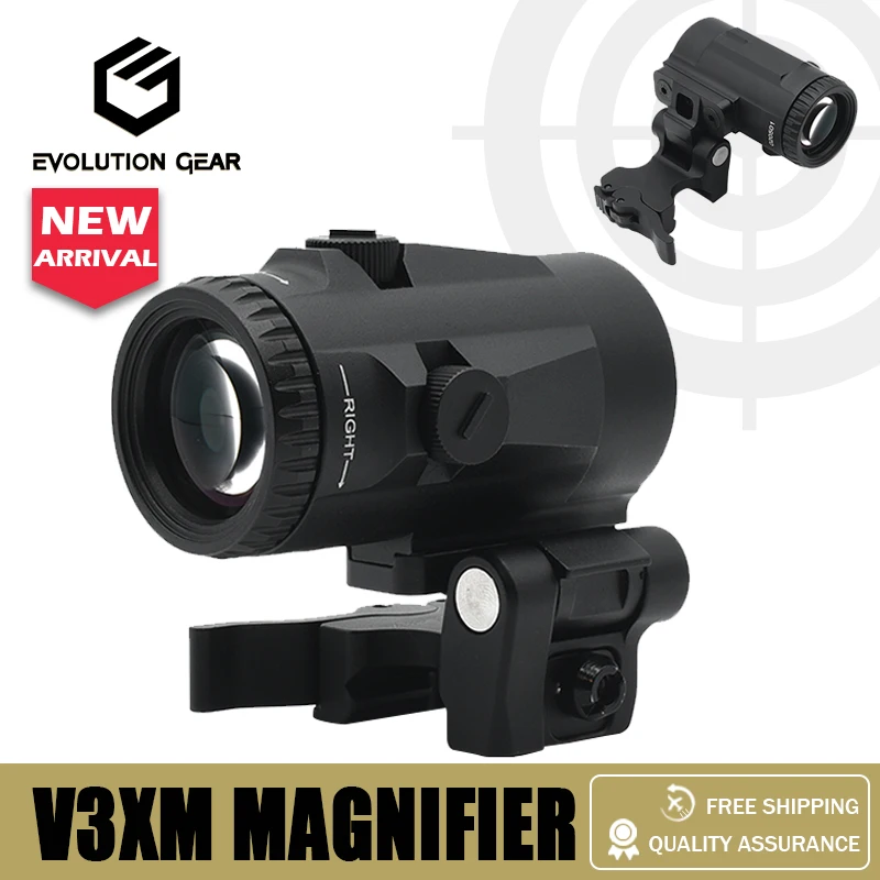 

Tactical Magnifier Sight V3XM 3X with QD Absolute Co-witnessor Lower Third Mount Flip-up Hunting Magnifier Optics